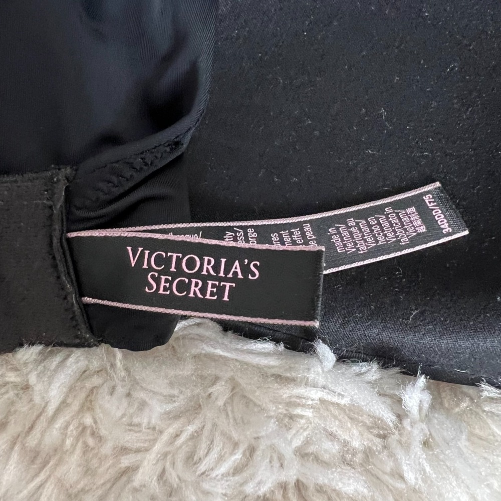 VICTORIAS SECRET Lightly Lined Wireless Bra Size 34DDD Black #36012851 Comfort - Picture 3 of 5